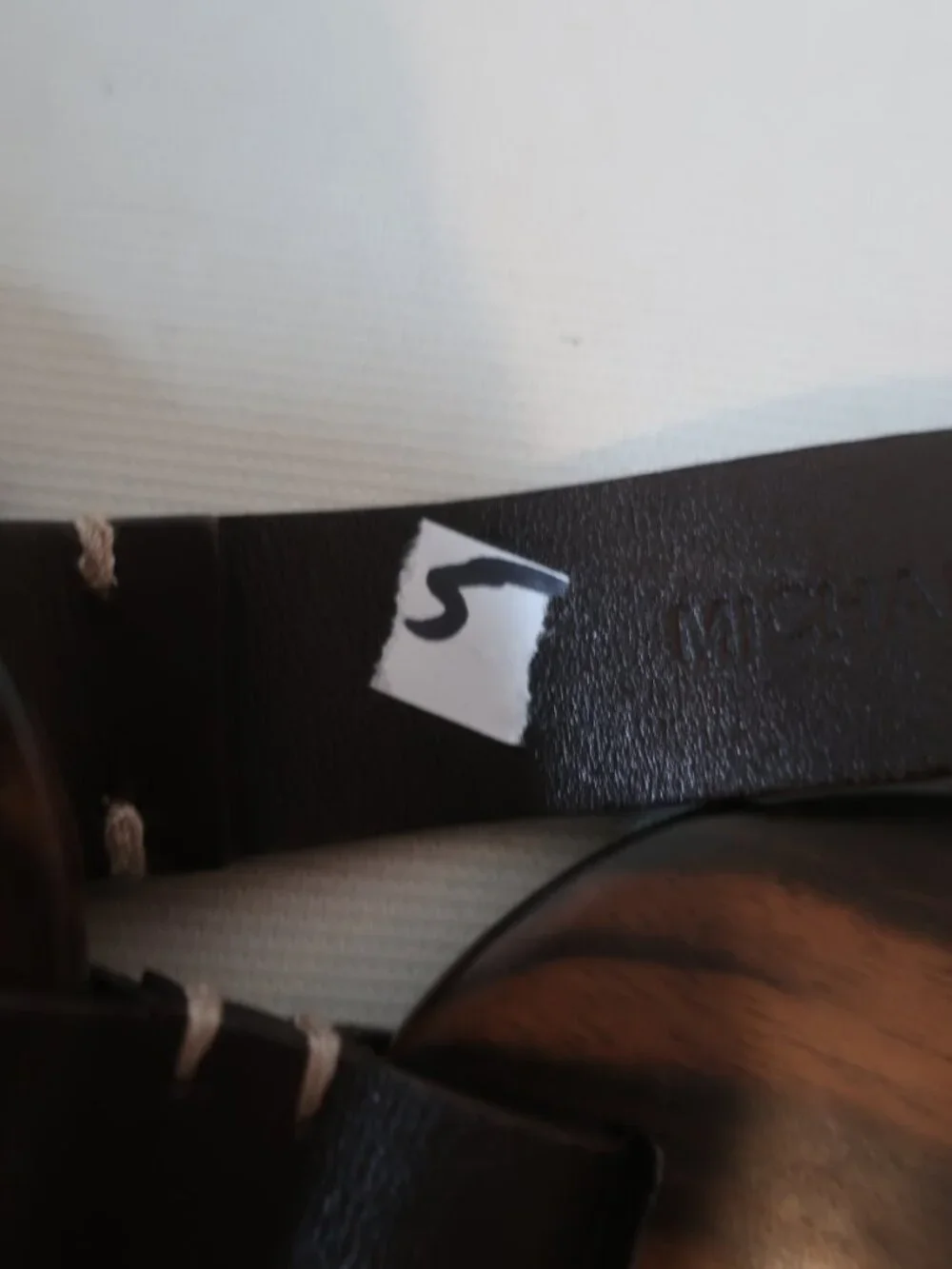 Womens Michael Kors Dark Brown (Item-5) Leather Wood Disc Waist Belt M-L